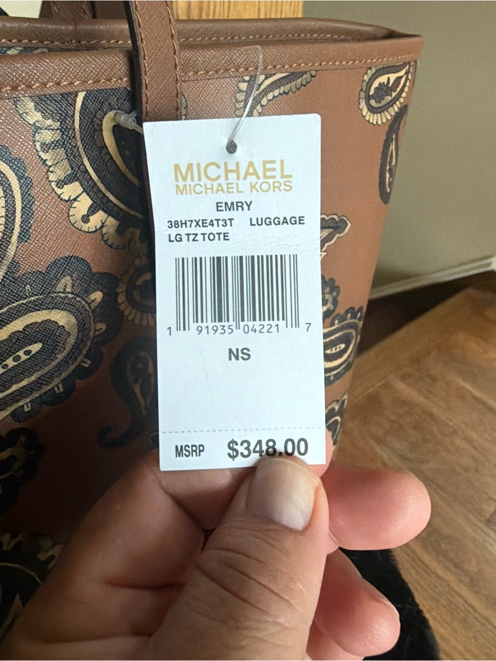 Michael Kors Brown Paisley Tote Bag - Picture 9 of 13